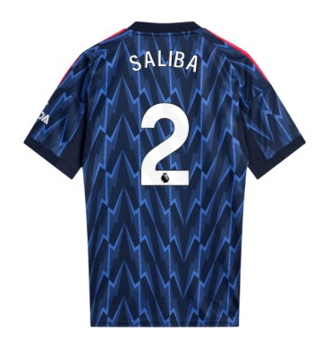 Arsenal William Saliba #2 Udebanetrøje 2025-26 Kortærmet